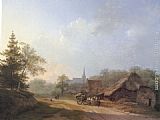 A Cart on a Country Road in Summertime by Barend Cornelis Koekkoek